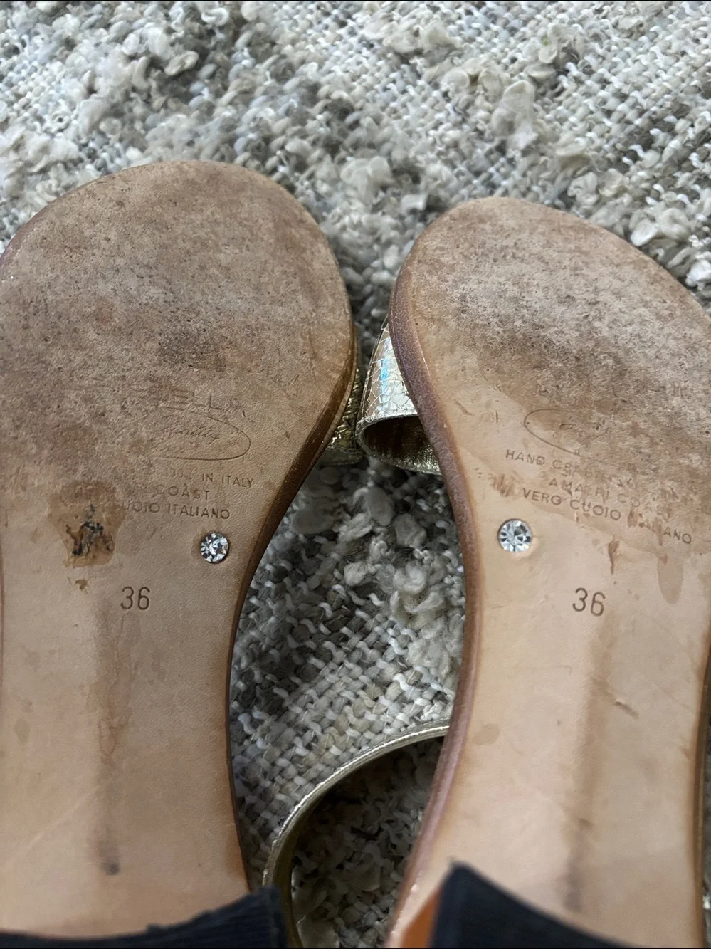 Cenedella Ankle-Strap Leather Sandals‎ Size 5.5